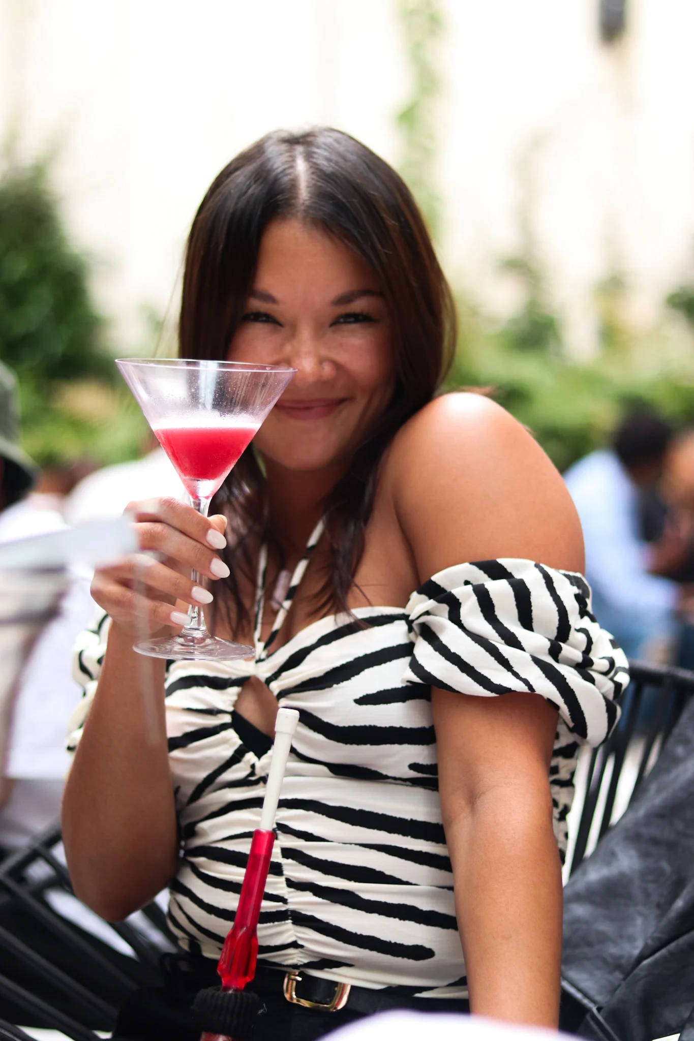 girl wearing zebra top
