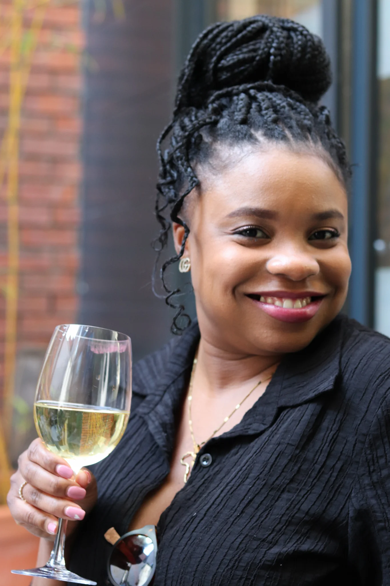 black girl with black smiling